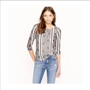 Jcrew lace print blouse